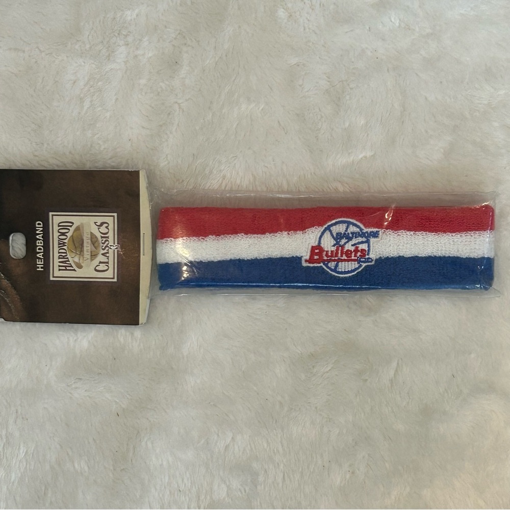 Vtg 90s NEW Baltimore Bullets Now Washington Wizards NBA  Headband Deadstock